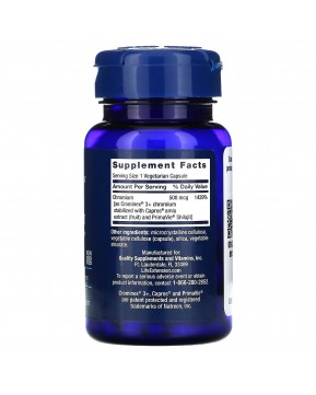 Life Extension, оптимизированный хром с Crominex 3+, 500 мкг, 60 вегетарианских капсул